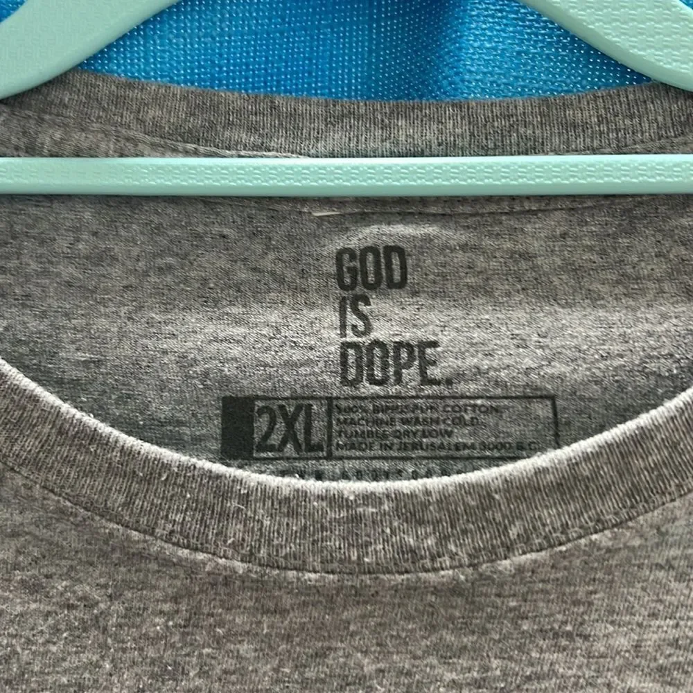 God Is Dope T-shirt gray blue red yellow - Picture 3 of 4